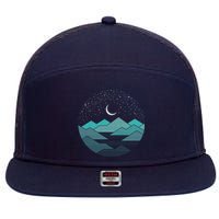 Mountain Moonlight 7 Panel Mesh Trucker Snapback Hat