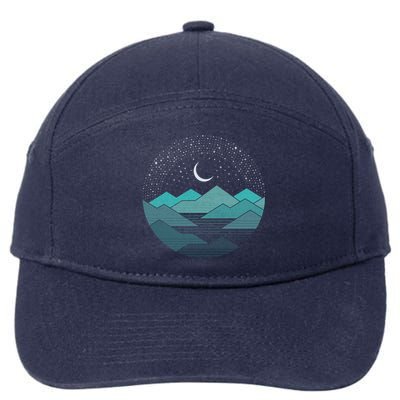 Mountain Moonlight 7-Panel Snapback Hat