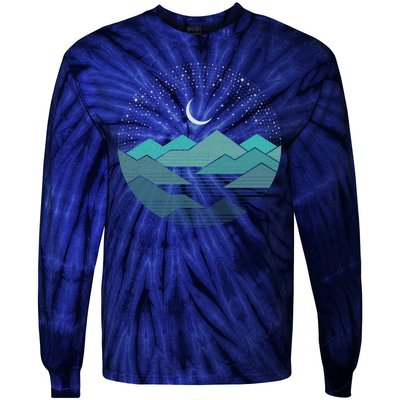 Mountain Moonlight Tie-Dye Long Sleeve Shirt