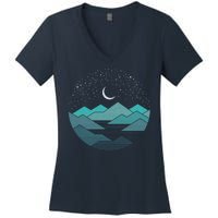 Mountain Moonlight Women's V-Neck T-Shirt