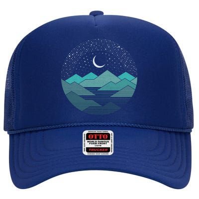 Mountain Moonlight High Crown Mesh Back Trucker Hat