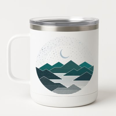 Mountain Moonlight 12 oz Stainless Steel Tumbler Cup