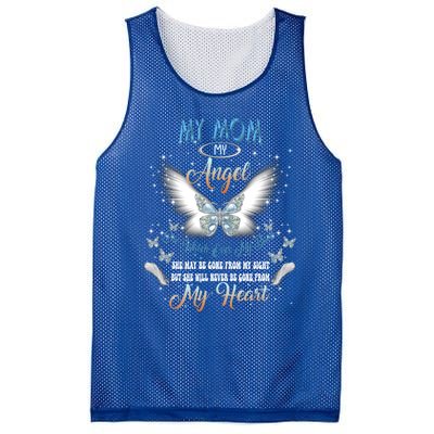 My Mom My Angel She Watch Over My Back Be Gone From My Heart Gift Mesh Reversible Basketball Jersey Tank