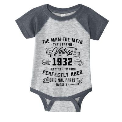 M.e.ns Man Myth Legend 1932 91st Birthday Gift For 91 Years Old Infant Baby Jersey Bodysuit