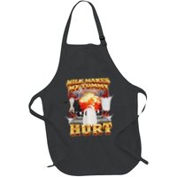 Milk Makes My Tummy Hurt Funny Oddly Specific Dank Meme Full-Length Apron With Pockets