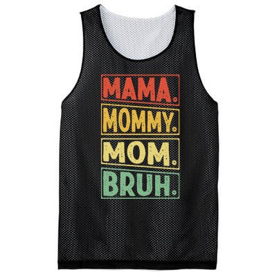 Mama Mommy Mom Bruh Mothers Day 2024 Vintage Funny Mother Mesh Reversible Basketball Jersey Tank