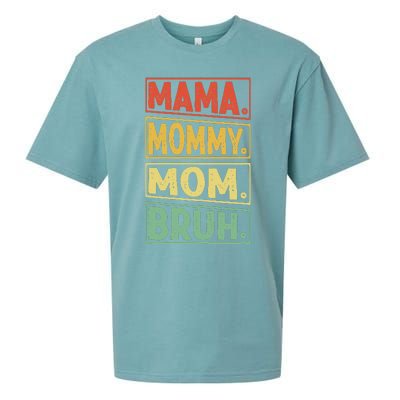 Mama Mommy Mom Bruh Mothers Day 2024 Vintage Funny Mother Sueded Cloud Jersey T-Shirt