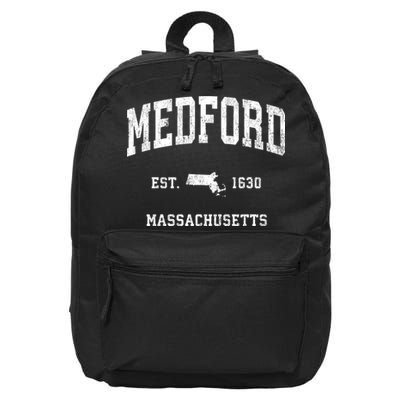 Medford Massachusetts Ma Vintage Athletic Sports 16 in Basic Backpack
