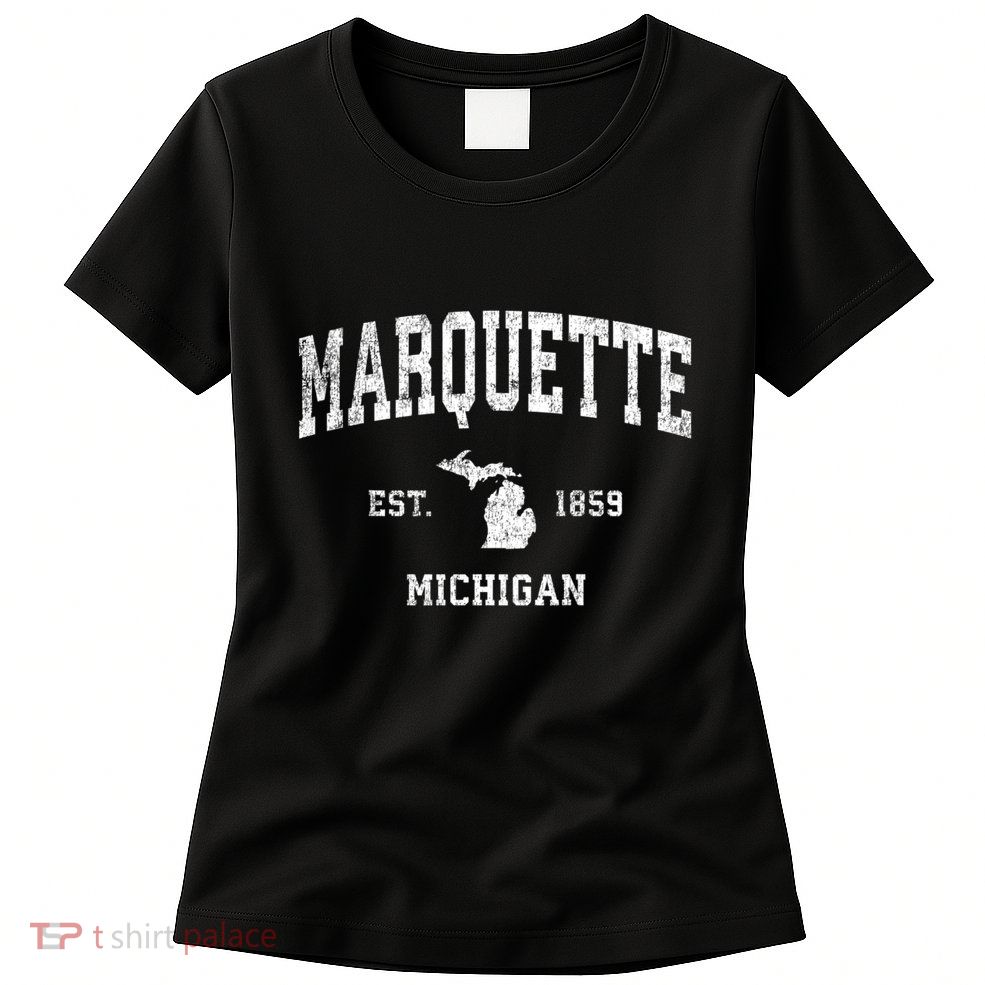 Marquette Michigan Mi Vintage Sports Womens T-Shirt