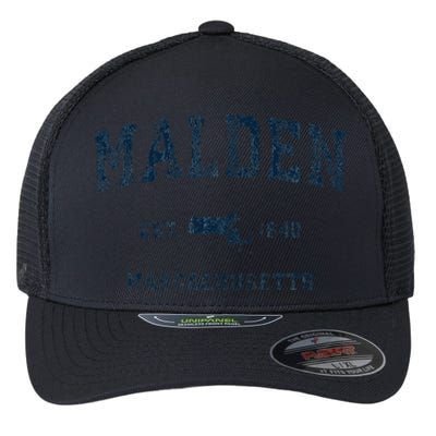 Malden Massachusetts Ma Vintage Sports Flexfit Unipanel Trucker Cap