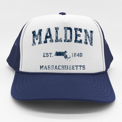 Malden Massachusetts Ma Vintage Sports Trucker Hat