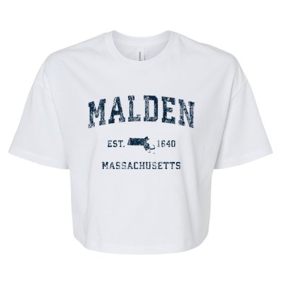 Malden Massachusetts Ma Vintage Sports Bella+Canvas Jersey Crop Tee