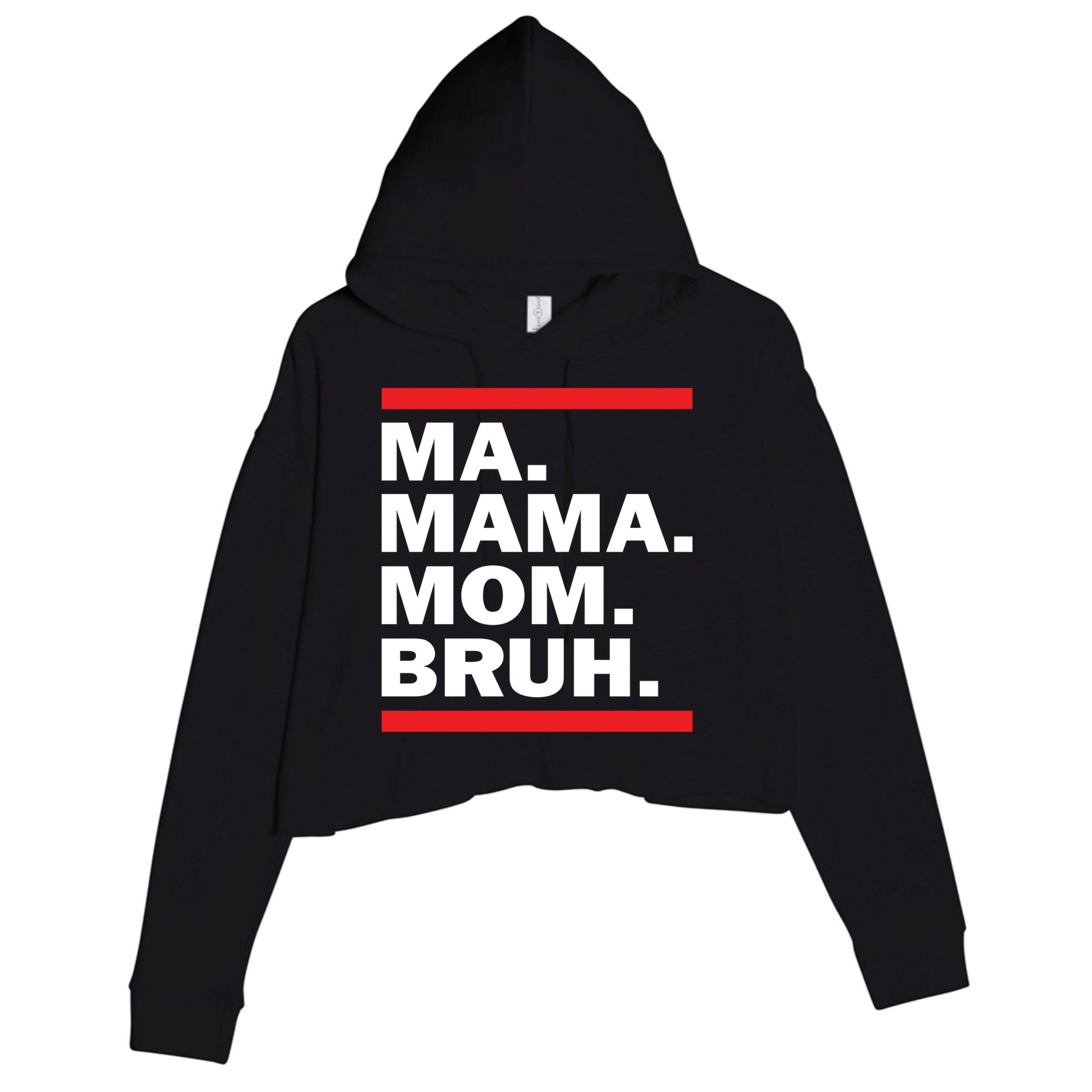 Ma Mama Mom Bruh Crop Fleece Hoodie