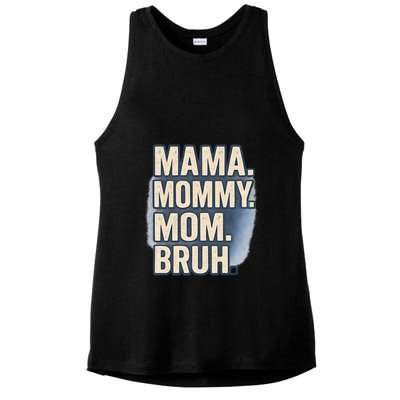 Mama Mommy Mom Bruh Ladies PosiCharge Tri-Blend Wicking Tank