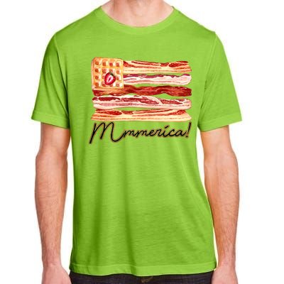 Mmmerica Bacon Waffle Merica Flag Adult ChromaSoft Performance T-Shirt