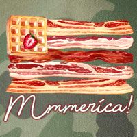 Mmmerica Bacon Waffle Merica Flag Legacy Tie Dye Trucker Hat
