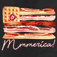 Mmmerica Bacon Waffle Merica Flag Garment-Dyed Fleece Hoodie