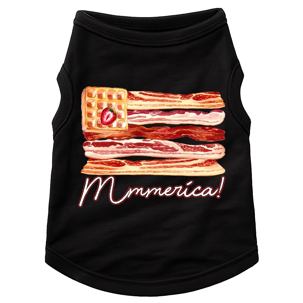 Mmmerica Bacon Waffle Merica Flag Doggie Tank