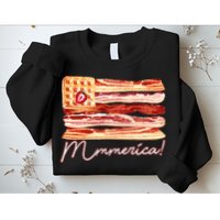 Mmmerica Bacon Waffle Merica Flag Sweatshirt