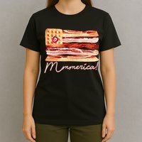 Mmmerica Bacon Waffle Merica Flag T-Shirt