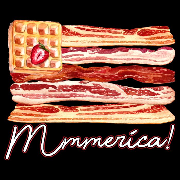 Mmmerica Bacon Waffle Merica Flag Backpack