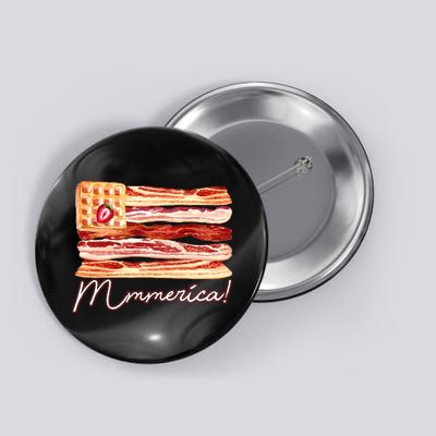 Mmmerica Bacon Waffle Merica Flag Button