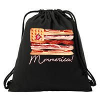 Mmmerica Bacon Waffle Merica Flag Drawstring Bag