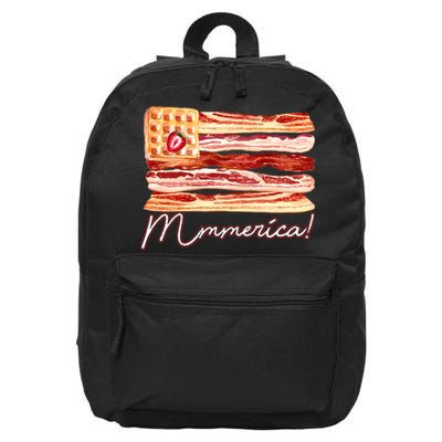 Mmmerica Bacon Waffle Merica Flag 16 in Basic Backpack