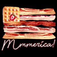 Mmmerica Bacon Waffle Merica Flag 16 in Basic Backpack