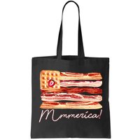 Mmmerica Bacon Waffle Merica Flag Tote Bag