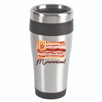 Mmmerica Bacon Waffle Merica Flag 16oz Travel Tumbler