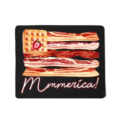 Mmmerica Bacon Waffle Merica Flag Mousepad