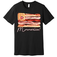 Mmmerica Bacon Waffle Merica Flag Premium T-Shirt