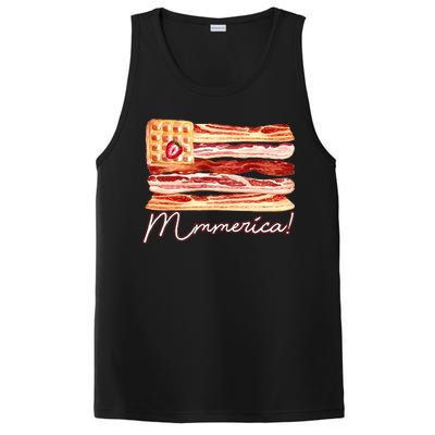 Mmmerica Bacon Waffle Merica Flag PosiCharge Competitor Tank