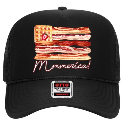 Mmmerica Bacon Waffle Merica Flag Trucker Hat