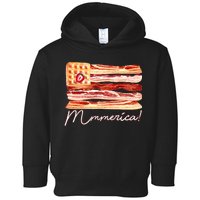 Mmmerica Bacon Waffle Merica Flag Toddler Hoodie