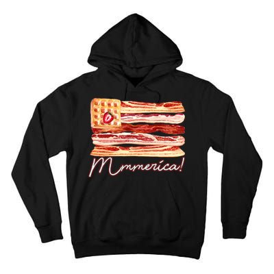 Mmmerica Bacon Waffle Merica Flag Tall Hoodie