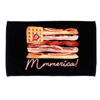 Mmmerica Bacon Waffle Merica Flag Microfiber Hand Towel