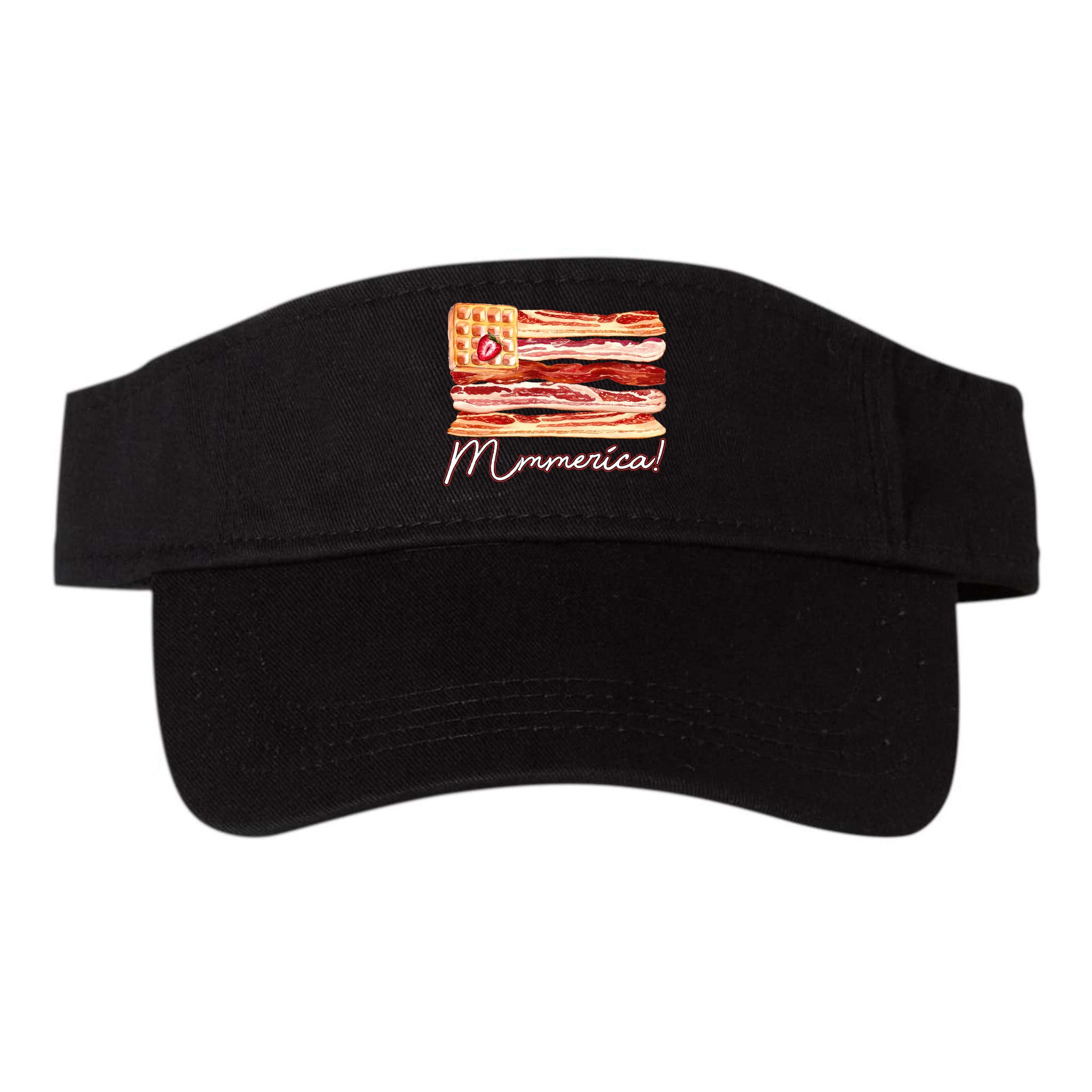 Mmmerica Bacon Waffle Merica Flag Visor