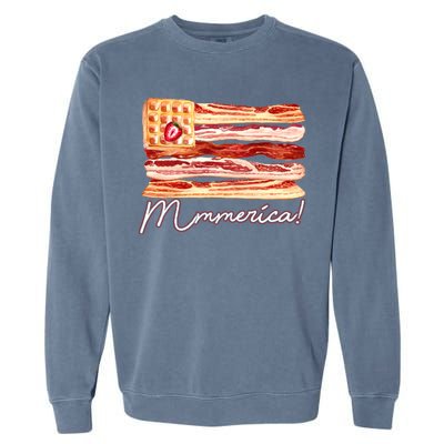 Mmmerica Bacon Waffle Merica Flag Garment-Dyed Sweatshirt