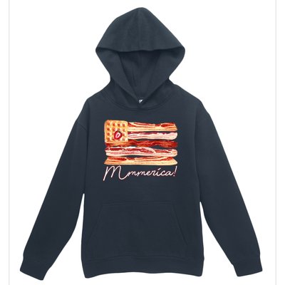 Mmmerica Bacon Waffle Merica Flag Urban Pullover Hoodie