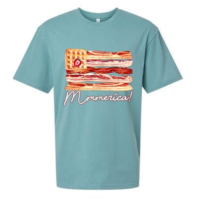 Mmmerica Bacon Waffle Merica Flag Sueded Cloud Jersey T-Shirt