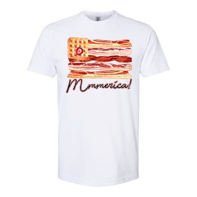 Mmmerica Bacon Waffle Merica Flag Softstyle CVC T-Shirt