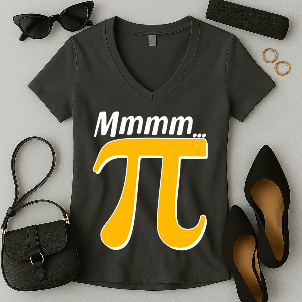 Mmmm Pi 3.14 Women's V-Neck T-Shirt