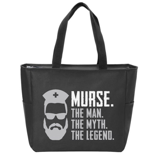 Murse Male Nurse Rn Lpn Cna Zip Tote Bag