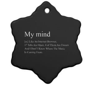 M.Y Mind [N.] Like An Internet Browser Quote Ceramic Star Ornament