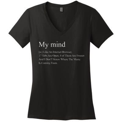 M.Y Mind [N.] Like An Internet Browser Quote Women's V-Neck T-Shirt