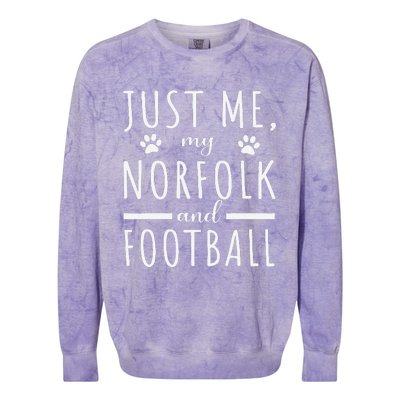 Me My Norfolk And Football Mama Funny Dog Lover Humor Colorblast Crewneck Sweatshirt