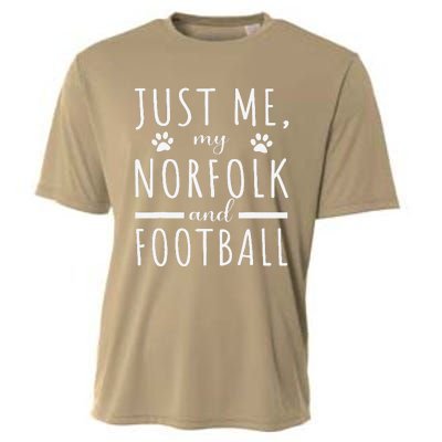 Me My Norfolk And Football Mama Funny Dog Lover Humor Cooling Performance Crew T-Shirt