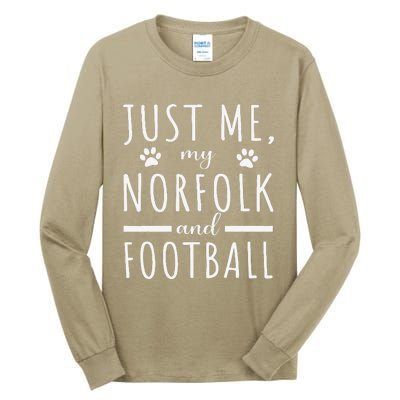 Me My Norfolk And Football Mama Funny Dog Lover Humor Tall Long Sleeve T-Shirt